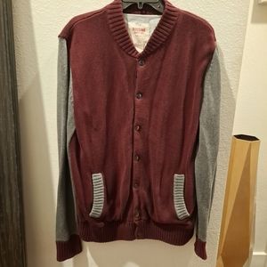 Mossimo Burgundy Sweater Varsity Jacket